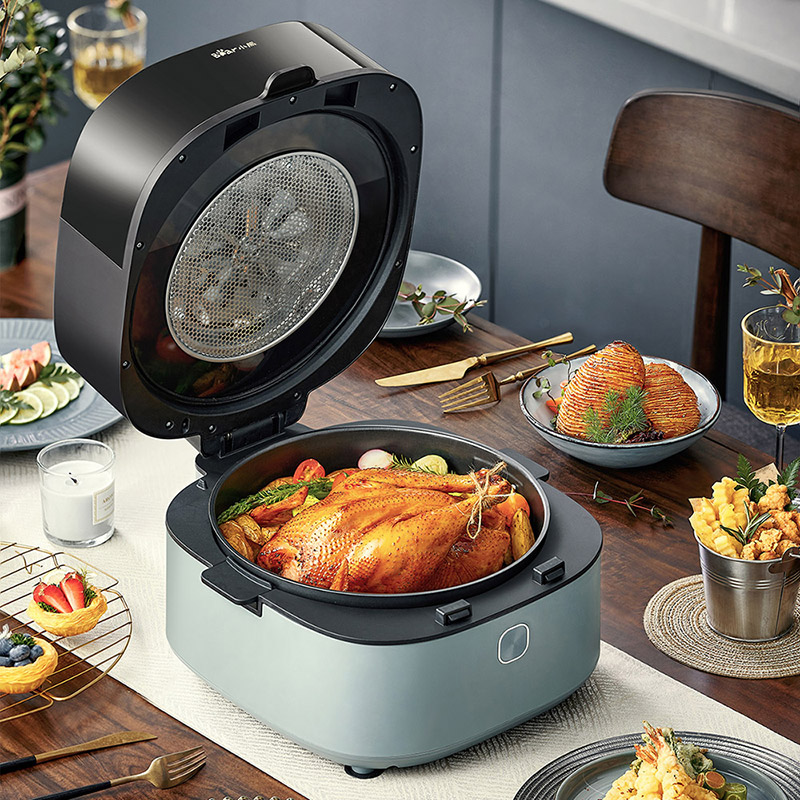 Air Fryer com janela de visualização e pás para mexer