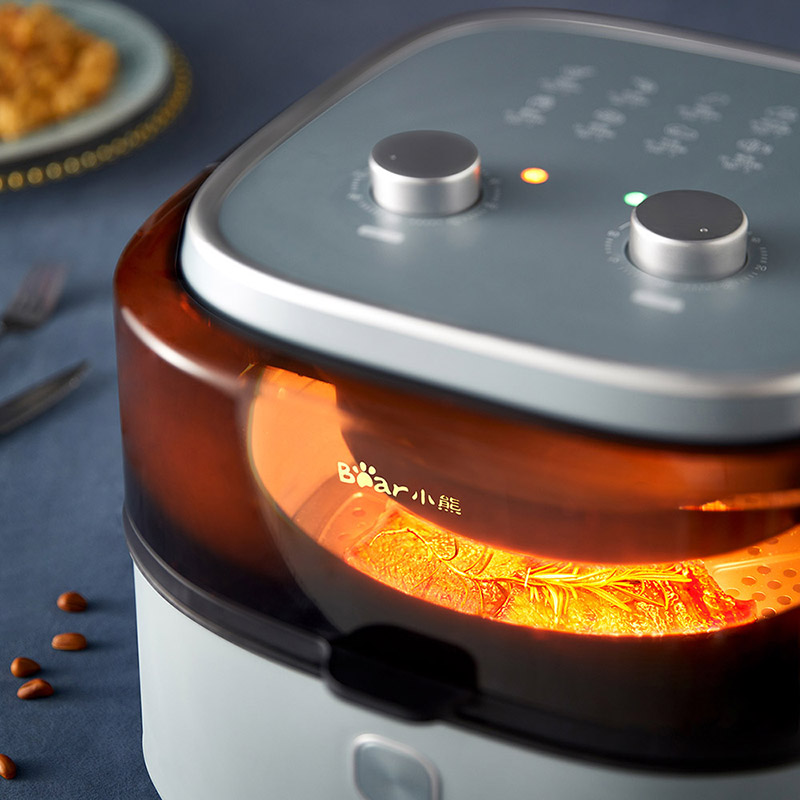 Air Fryer com janela de visualização e pás para mexer