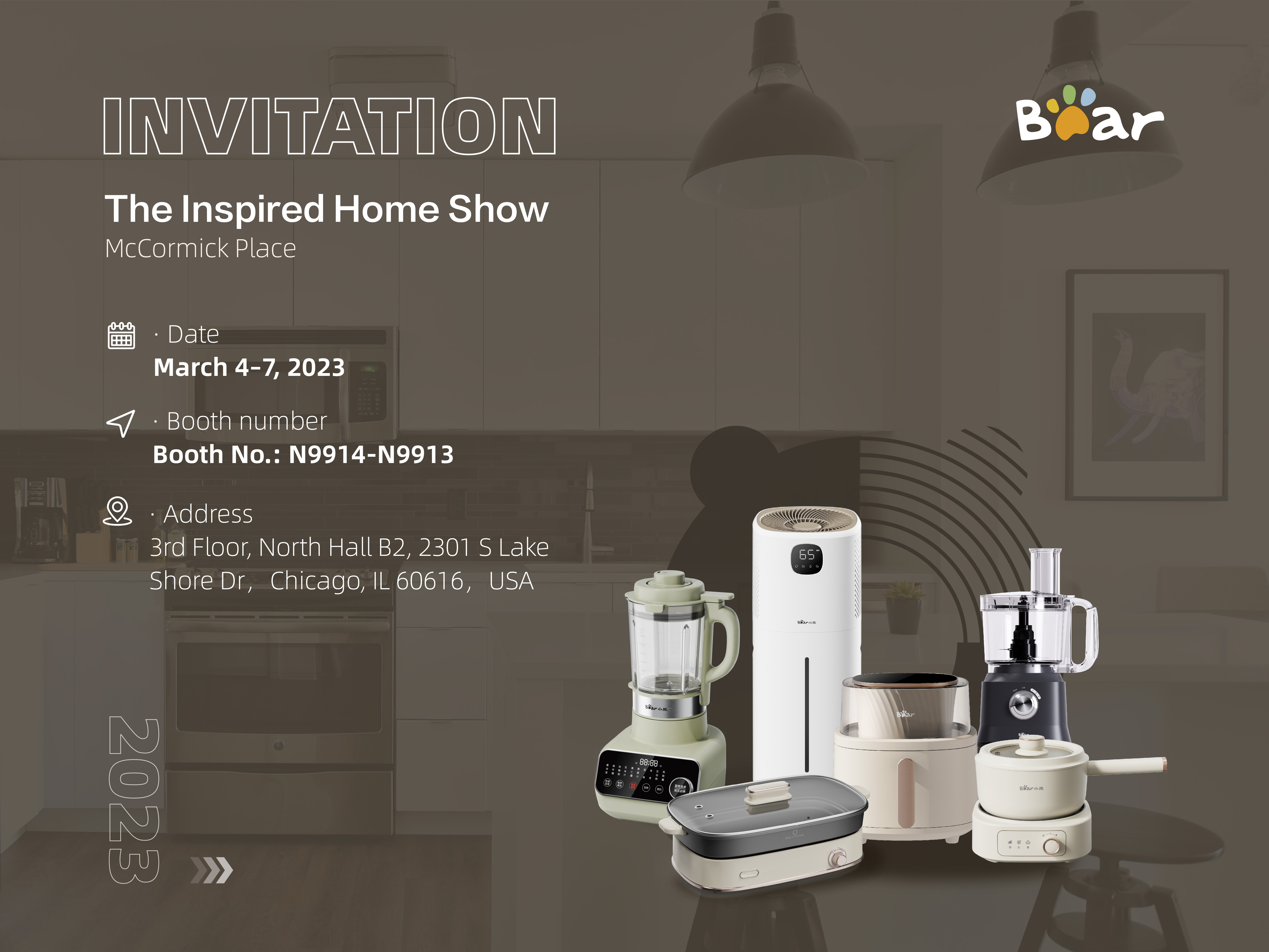 Bear participará do Inspired Home Show em Chicago, de 4 a 7 de março