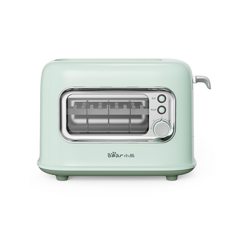 Minitorradeira de pão de 2 fatias com janela de vidro visível